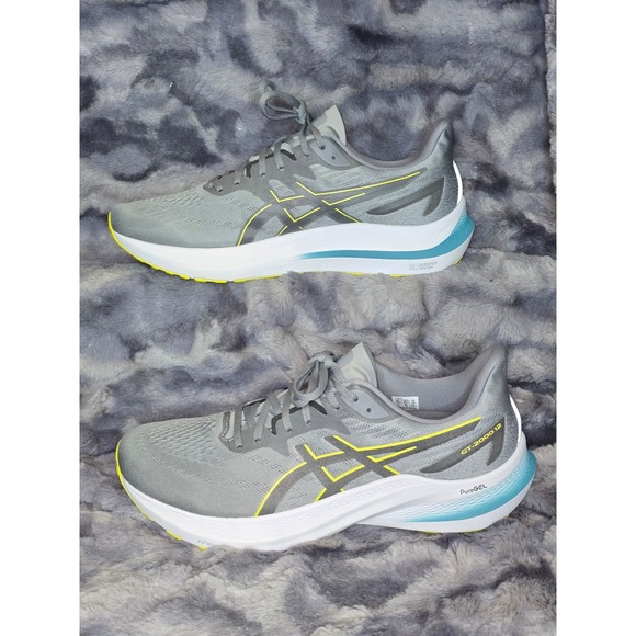 Asics Other - NWOT ASICS GT 2000 12 Men's Grey‎ Yellow PureGEL Running Shoes Size 12
